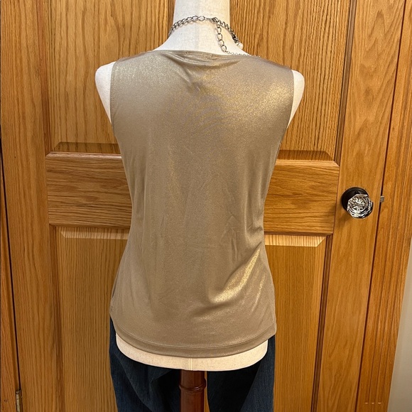 Chico's Travelers Metallic Gold Shell, Cami, Tank - Picture 3 of 7